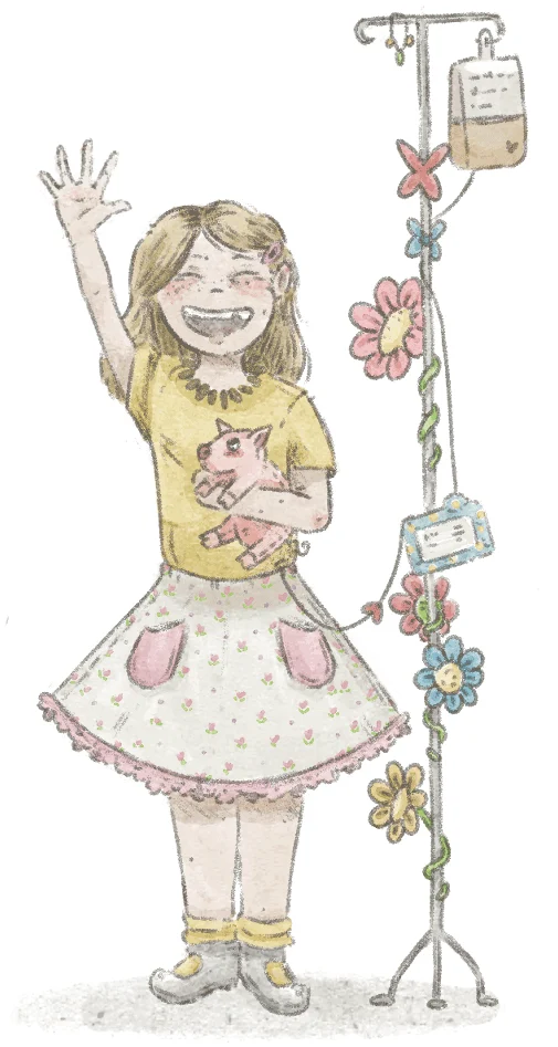Illustration of Lily with her feeding tube