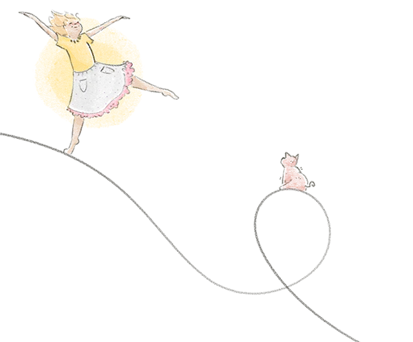 Illustration of Lily dancing with her port