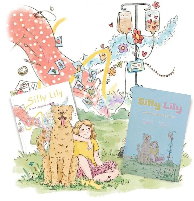 Covers of Silly Lily and Her Feeding Tube and Silly Lily and Her Magical Port